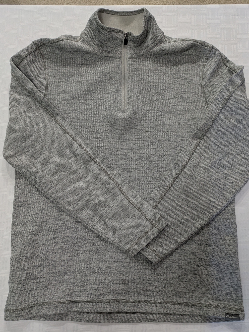 Eddie Bauer Men's Light Heather Gray Quarter-Zip Pullover